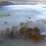 Melling and the viaduct in the early morning fog