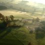 Churchfield in the early morning mist